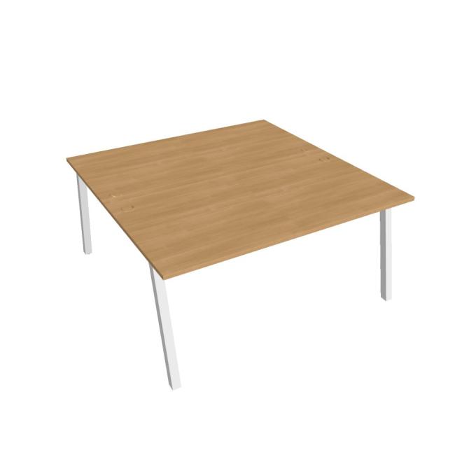 Schreibtisch UNI A, 160 x 75,5 x 160 cm, Eiche/Weiß