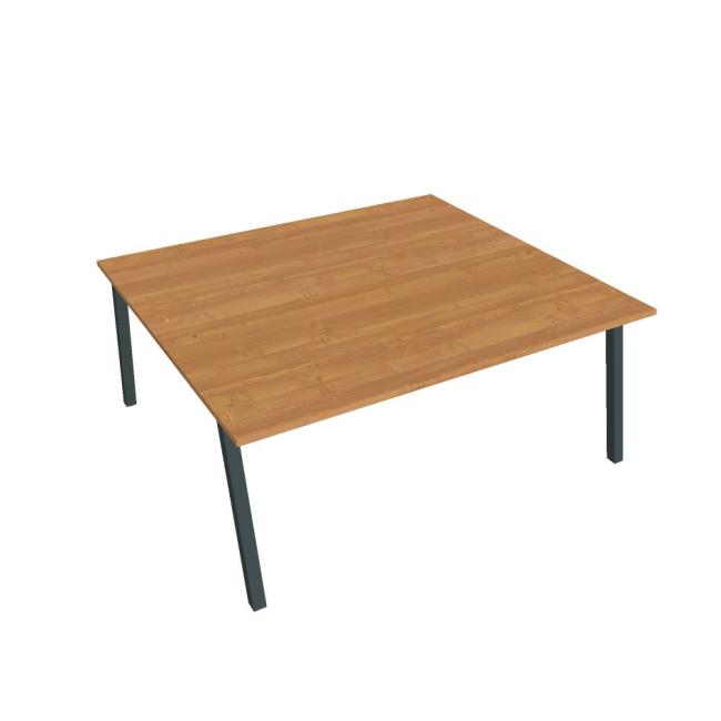 [ON920060] Schreibtisch UNI A, 180 x 75,5 x 160 cm, Erle/Schwarz