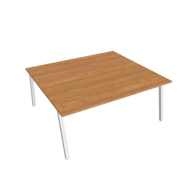 [ON920062] Schreibtisch UNI A, 180 x 75,5 x 160 cm, Erle/Weiß