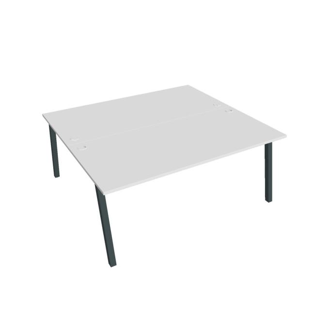 [ON920069] Schreibtisch UNI A, 180x75,5x160 cm, weiß/schwarz