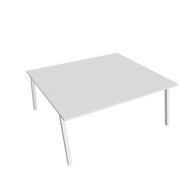 [ON920071] Schreibtisch UNI A, 180 x 75,5 x 160 cm, weiß/weiß