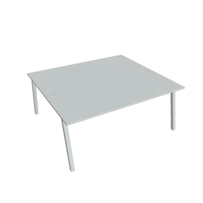 Schreibtisch UNI A, 180x75,5x160 cm, grau/grau