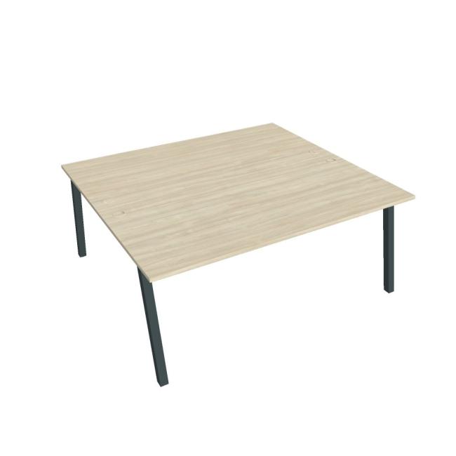 Schreibtisch UNI A, 180 x 75,5 x 160 cm, Akazie/Schwarz