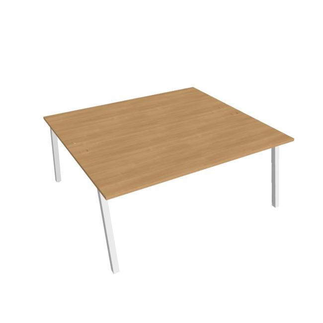 [ON920083] Schreibtisch UNI A, 180 x 75,5 x 160 cm, Eiche/Weiß