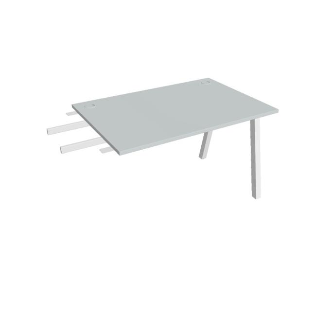 Schreibtisch UNI A, vertikal verbunden, 120 x 75,5 x 80 cm, grau/weiß