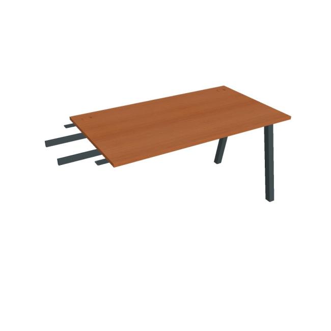 Schreibtisch UNI A, vertikal verbunden, 140 x 75,5 x 80 cm, Kirsche/Schwarz