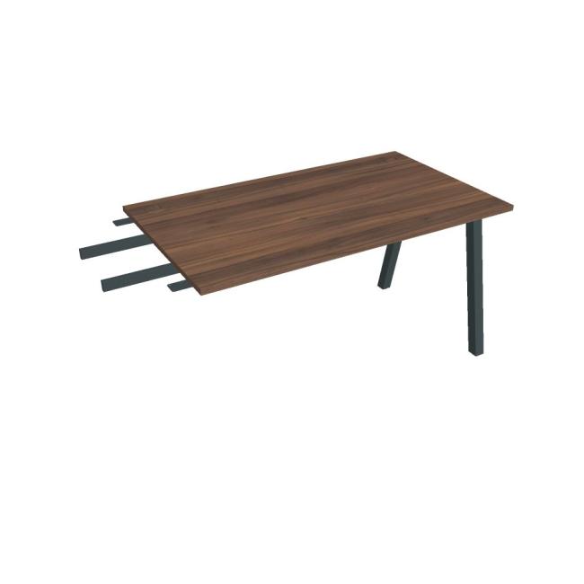 Schreibtisch UNI A, vertikal verbunden, 140 x 75,5 x 80 cm, Walnuss/Schwarz