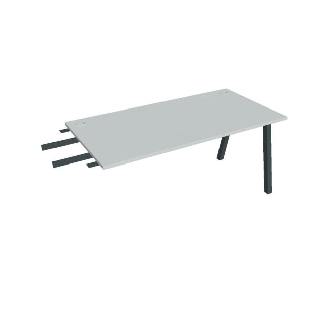 Werkbank UNI A, vertikal verbunden, 160x75,5x80 cm, grau/schwarz