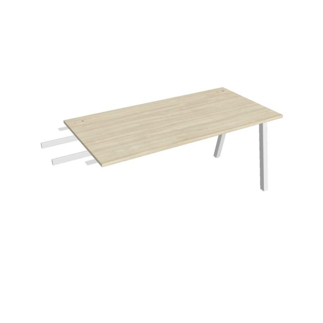 Schreibtisch UNI A, vertikal verbunden, 160 x 75,5 x 80 cm, Akazie/Weiß