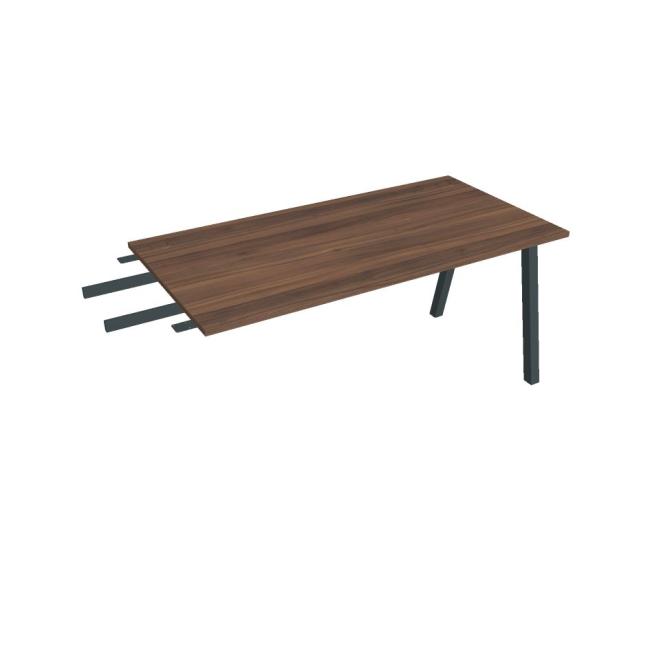 Schreibtisch UNI A, vertikal verbunden, 160 x 75,5 x 80 cm, Walnuss/Schwarz