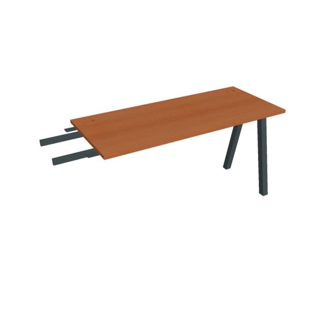 Schreibtisch UNI A, vertikal verbunden, 140 x 75,5 x 60 cm, Kirsche/Schwarz