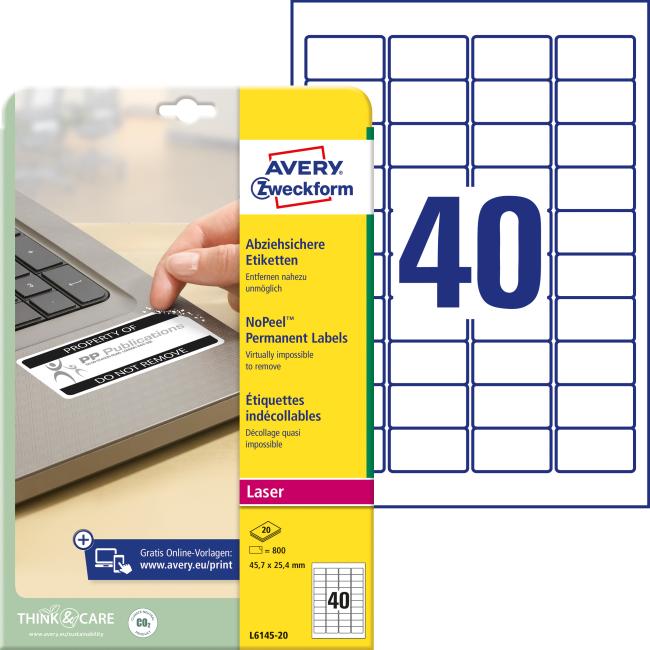 [AV614520] Avery Spezial-Manipulationsschutzetiketten 45,7 x 25,4 mm weiß
