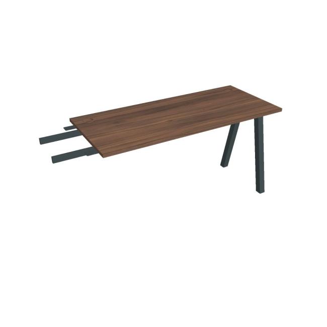 Schreibtisch UNI A, vertikal verbunden, 140 x 75,5 x 60 cm, Walnuss/Schwarz