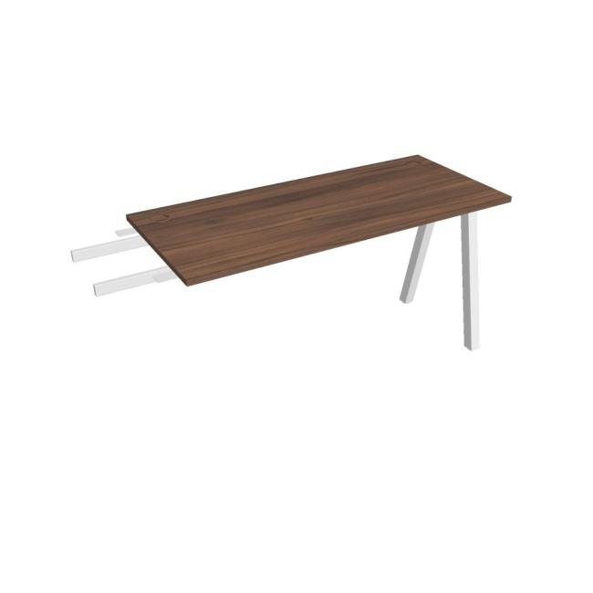 Schreibtisch UNI A, vertikal verbunden, 140 x 75,5 x 60 cm, Nussbaum/Weiß