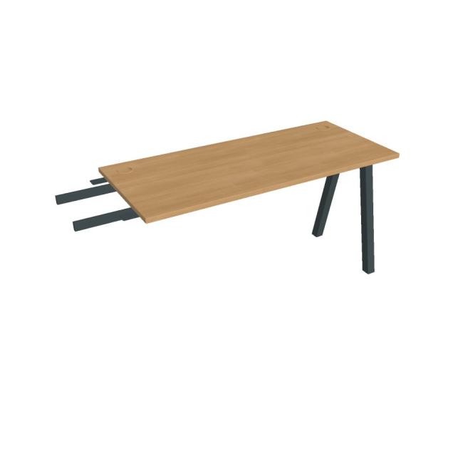 Schreibtisch UNI A, vertikal verbunden, 140 x 75,5 x 60 cm, Eiche/Schwarz
