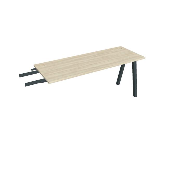 Schreibtisch UNI A, vertikal verbunden, 160 x 75,5 x 60 cm, Akazie/schwarz