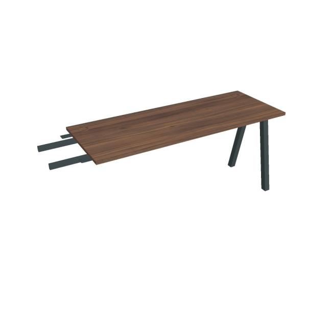 Schreibtisch UNI A, vertikale Kettenkonstruktion, 160 x 75,5 x 60 cm, Walnuss/Schwarz