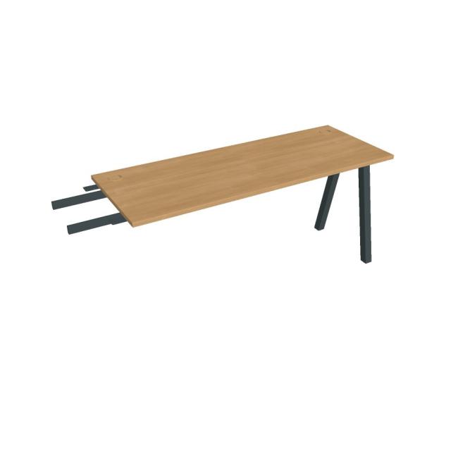Schreibtisch UNI A, vertikal verbunden, 160 x 75,5 x 60 cm, Eiche/Schwarz