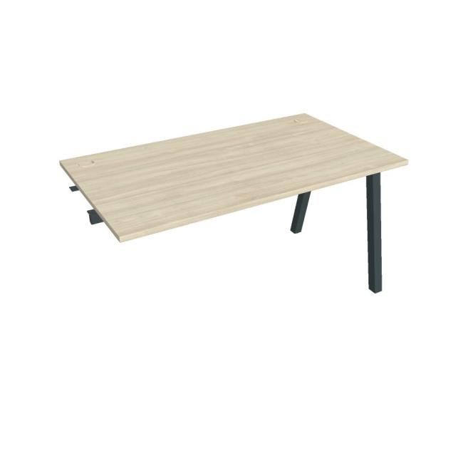 Werkbank UNI A, für Längsverkettung, 140 x 75,5 x 80 cm, Akazie/schwarz