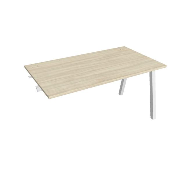 Werkbank UNI A, für Längsverkettung, 140 x 75,5 x 80 cm, Akazie/weiß