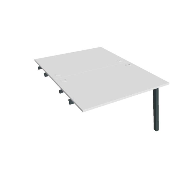 Werkbank UNI A, für Längsverkettung, 120x75,5x160 cm, weiß/schwarz