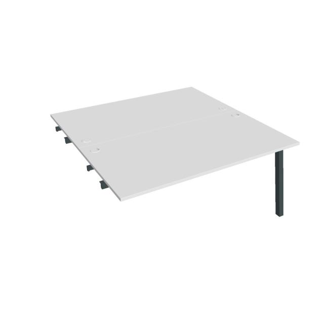 Werkbank UNI A, für Längsverkettung, 160x75,5x160 cm, weiß/schwarz