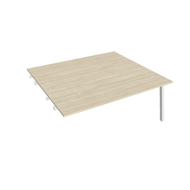 Schreibtisch UNI A, für Längsverkettung, 180 x 75,5 x 160 cm, Akazie/Weiß