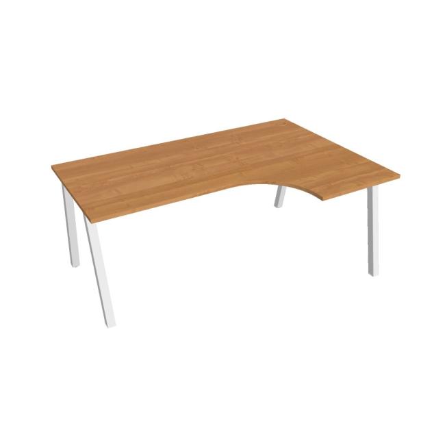 Schreibtisch UNI A, ergonomisch, links, 180x75,5x120 cm, Erle/weiß