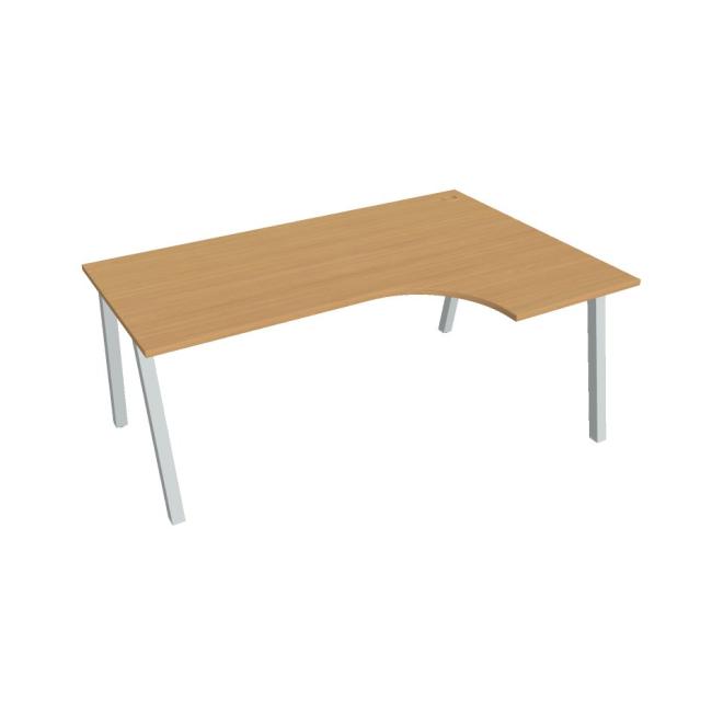 Schreibtisch UNI A, ergo, links, 180x75,5x120 cm, Buche/grau