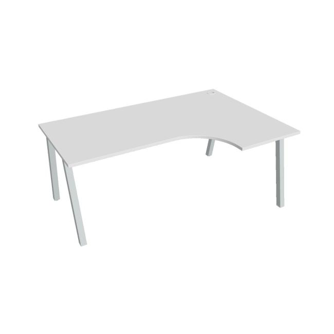 [ON920880] Schreibtisch UNI A, ergo, links, 180x75,5x120 cm, weiß/grau