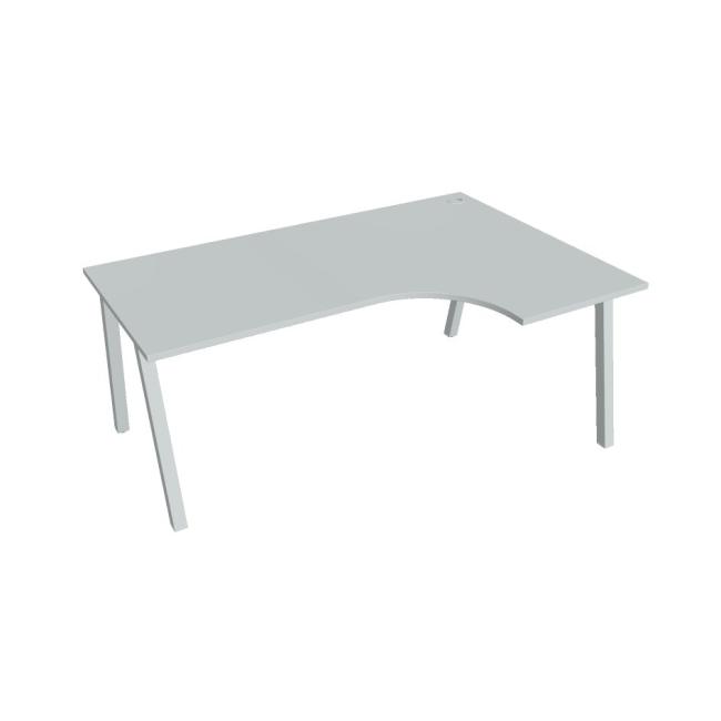 Schreibtisch UNI A, ergo, links, 180x75,5x120 cm, grau/grau