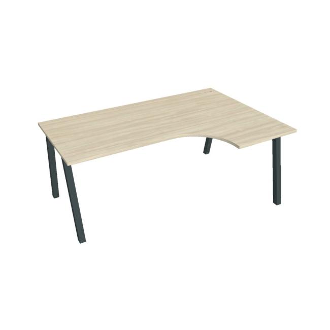 Schreibtisch UNI A, ergo, links, 180x75,5x120 cm, Akazie/schwarz