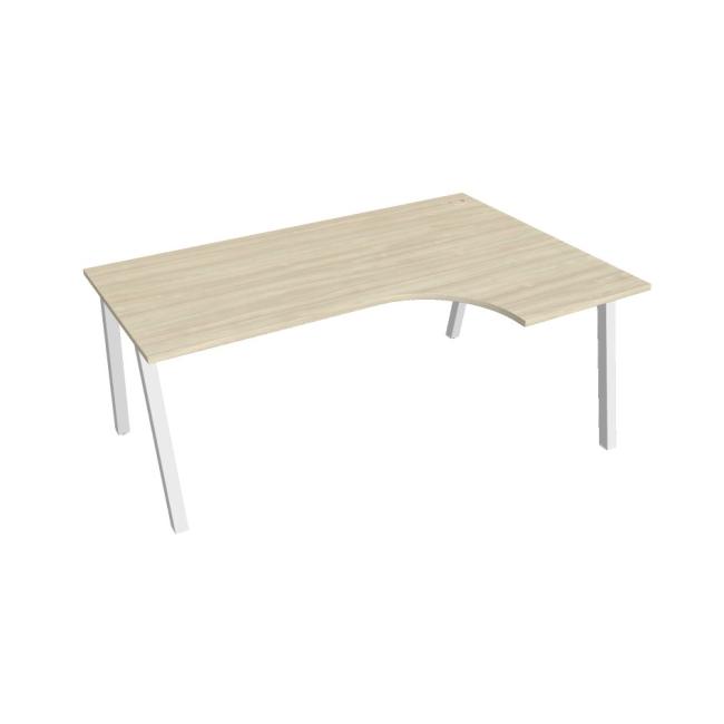 [ON920887] Schreibtisch UNI A, ergonomisch, links, 180x75,5x120 cm, Akazie/weiß