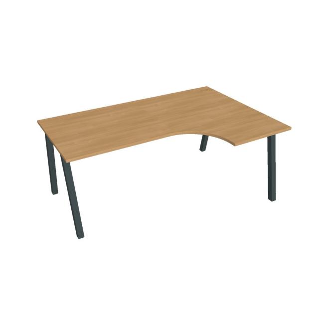 [ON920891] Schreibtisch UNI A, ergo, links, 180x75,5x120 cm, Eiche/schwarz