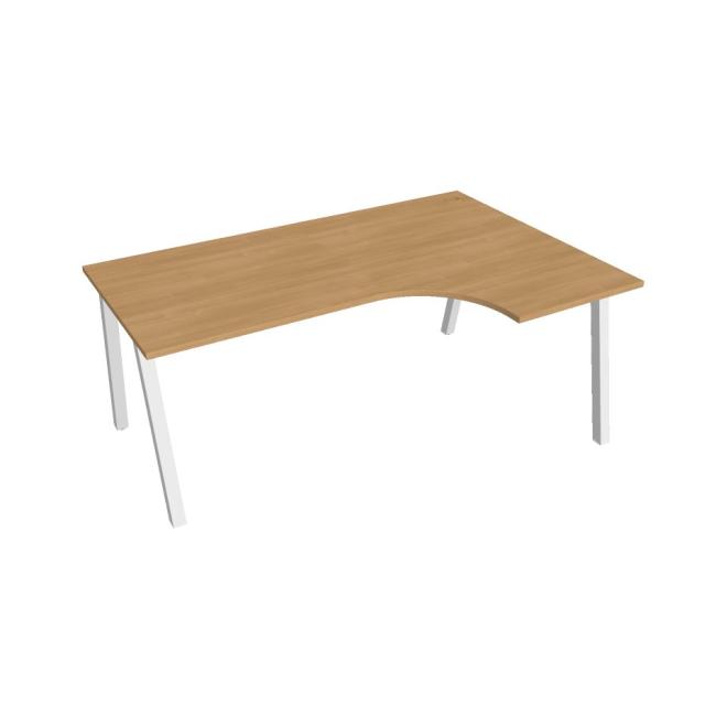 Schreibtisch UNI A, ergo, links, 180x75,5x120 cm, Eiche/Weiß