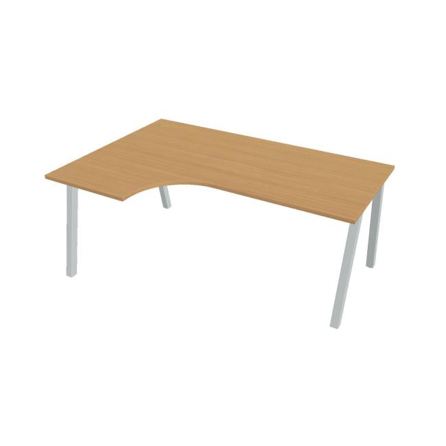 Schreibtisch UNI A, ergo, rechts, 180x75,5x120 cm, Buche/grau