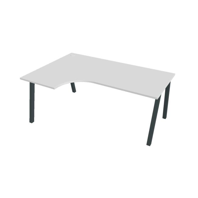 [ON920909] Schreibtisch UNI A, ergo, rechts, 180x75,5x120 cm, weiß/schwarz
