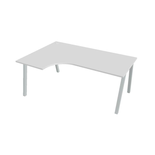 Schreibtisch UNI A, ergo, rechts, 180x75,5x120 cm, weiß/grau