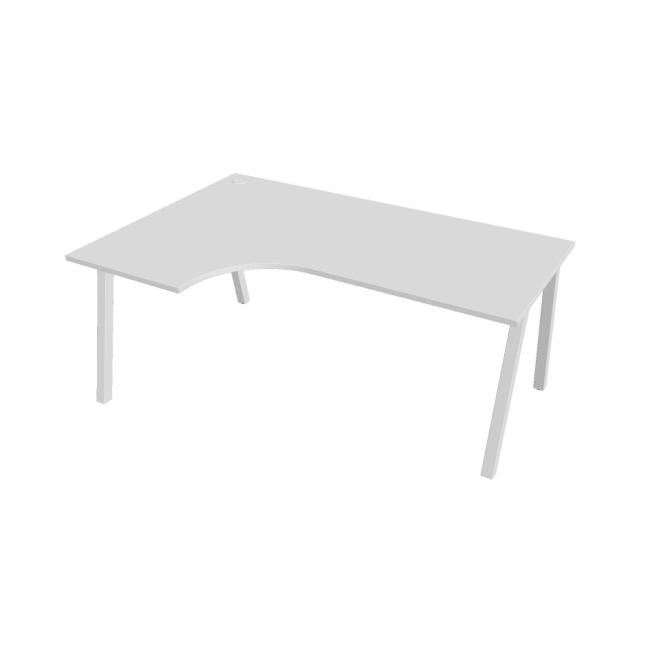 [ON920911] Schreibtisch UNI A, ergo, rechts, 180x75,5x120 cm, weiß/weiß