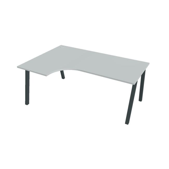 [ON920912] Schreibtisch UNI A, ergo, rechts, 180x75,5x120 cm, grau/schwarz