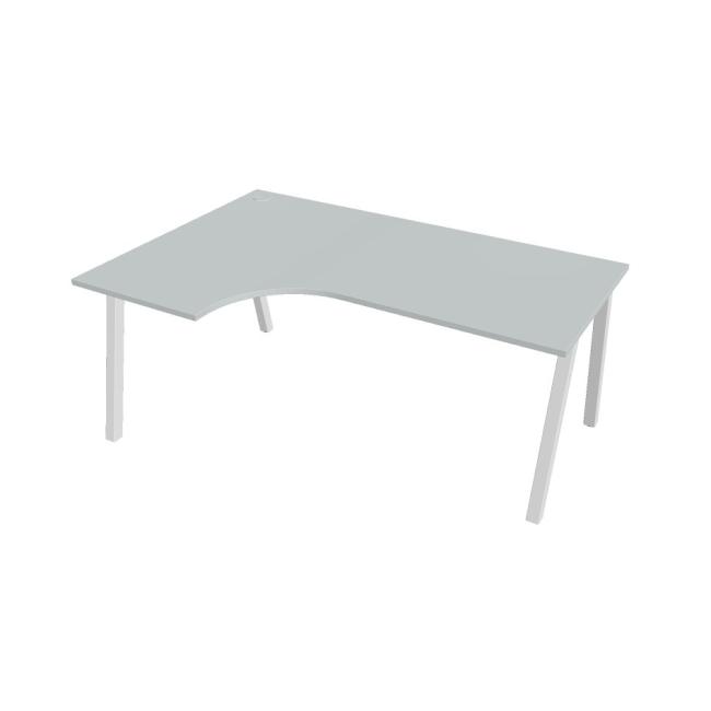 [ON920914] Schreibtisch UNI A, ergo, rechts, 180x75,5x120 cm, grau/weiß
