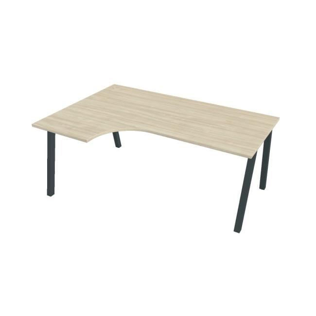 [ON920915] Schreibtisch UNI A, ergo, rechts, 180x75,5x120 cm, Akazie/schwarz