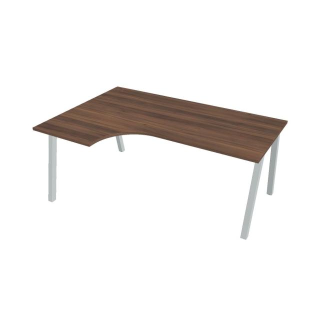 [ON920919] Schreibtisch UNI A, ergo, rechts, 180x75,5x120 cm, Walnuss/Grau