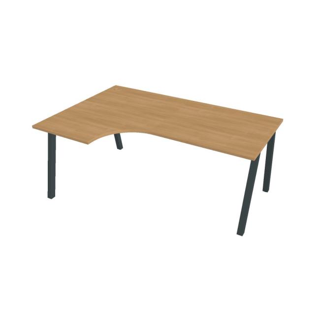 [ON920921] Schreibtisch UNI A, ergo, rechts, 180x75,5x120 cm, Eiche/schwarz