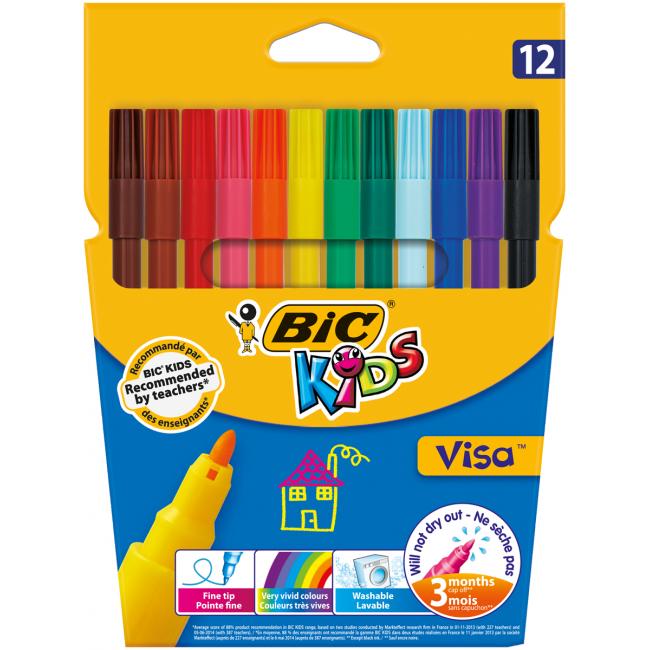[BC888695] BIC KIDS Visa Marker-Set, 12 Stück