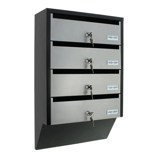 Mailbox Depot 4, silber/schwarz