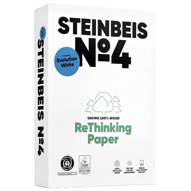 Kopierpapier Steinbeis №4 recycelt A4, 80g CIE 135