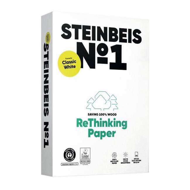 Kopierpapier Steinbeis Nr. 1, recycelt, A3, 80 g, CIE 55