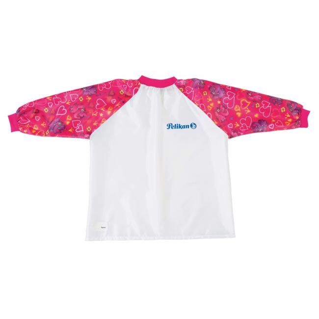[PE105353] Kindermalschürze Pelikan, rote Ärmel