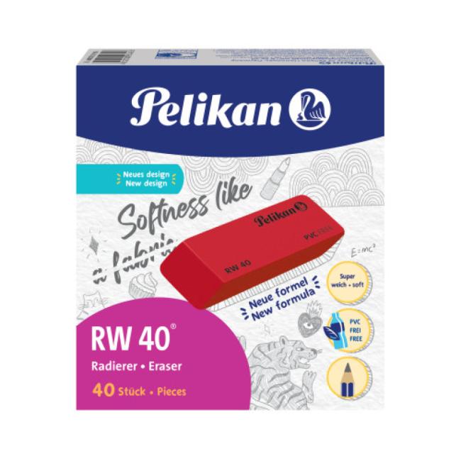 [PE606127] Gummi ohne PVC Pelikan RW 40 rot 40 Stück